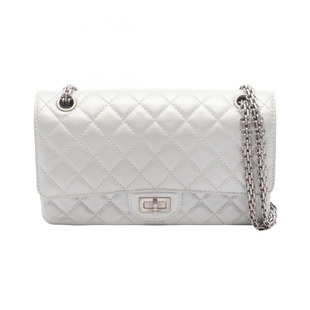 Chanel 2.55 Matelassé Mademoiselle Chain Shoulder Bag Handbag Leather Women's...